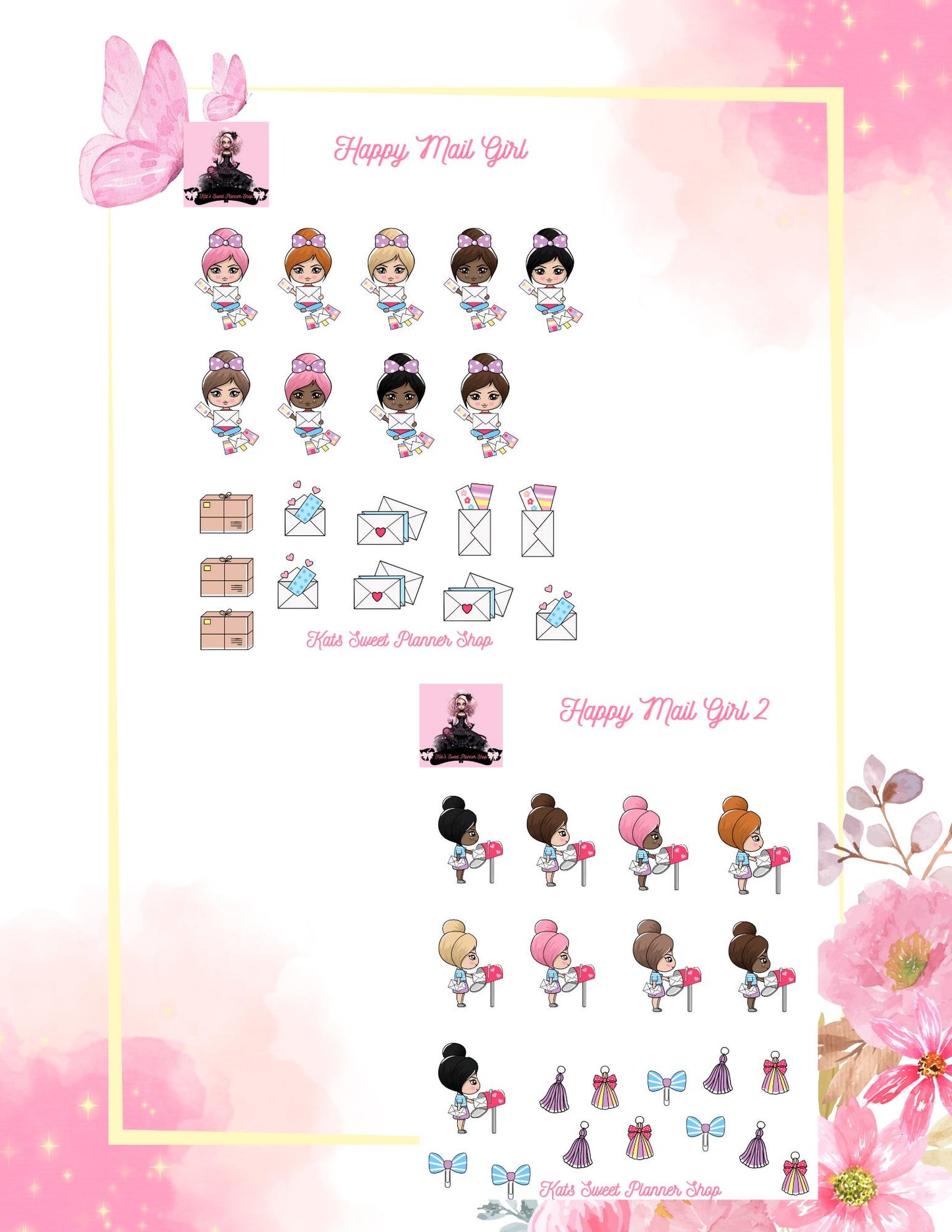 Happy Mail Girl Sticker Kit