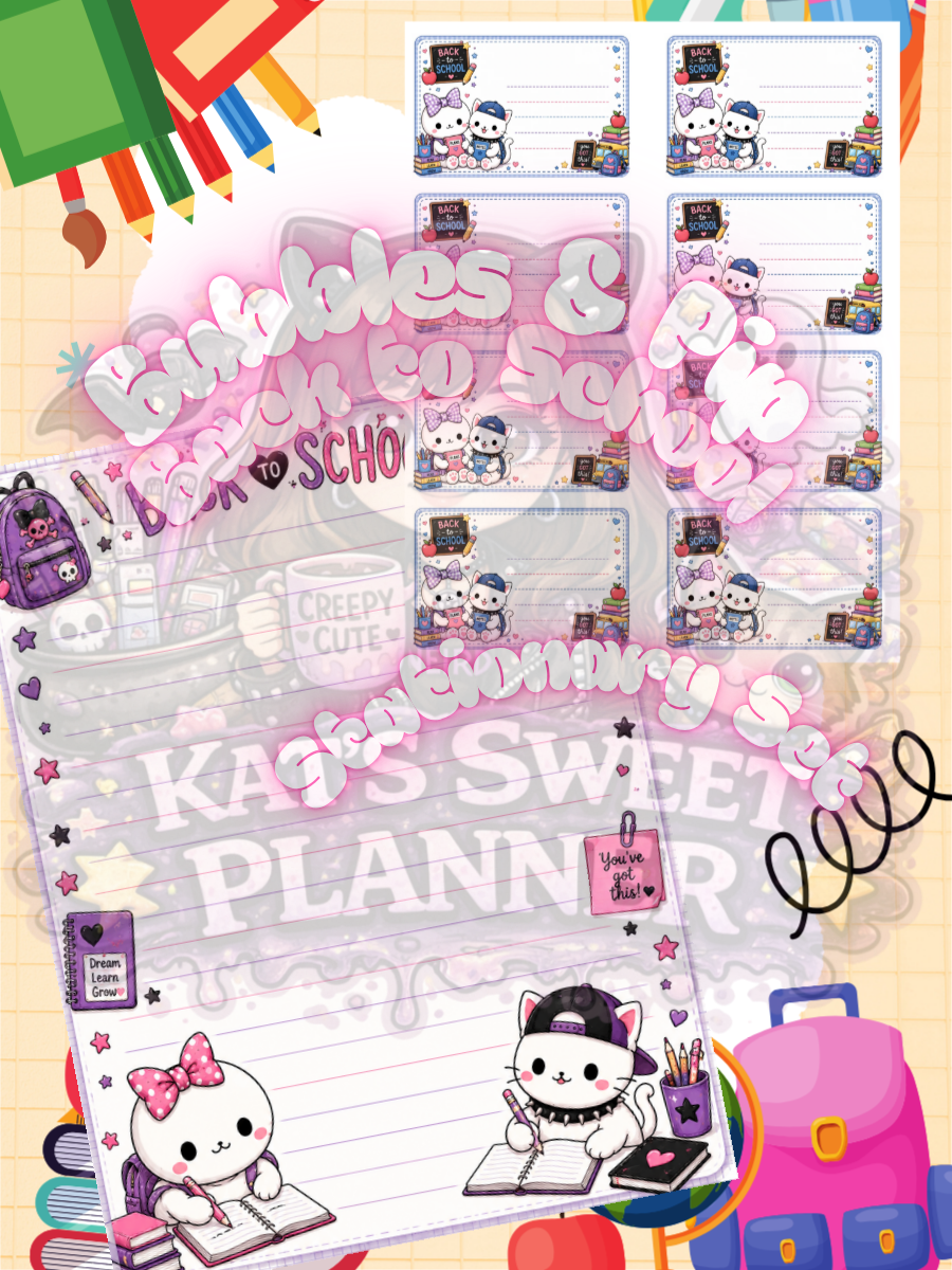 Bubbles & Pip: Back to School Stationary Set