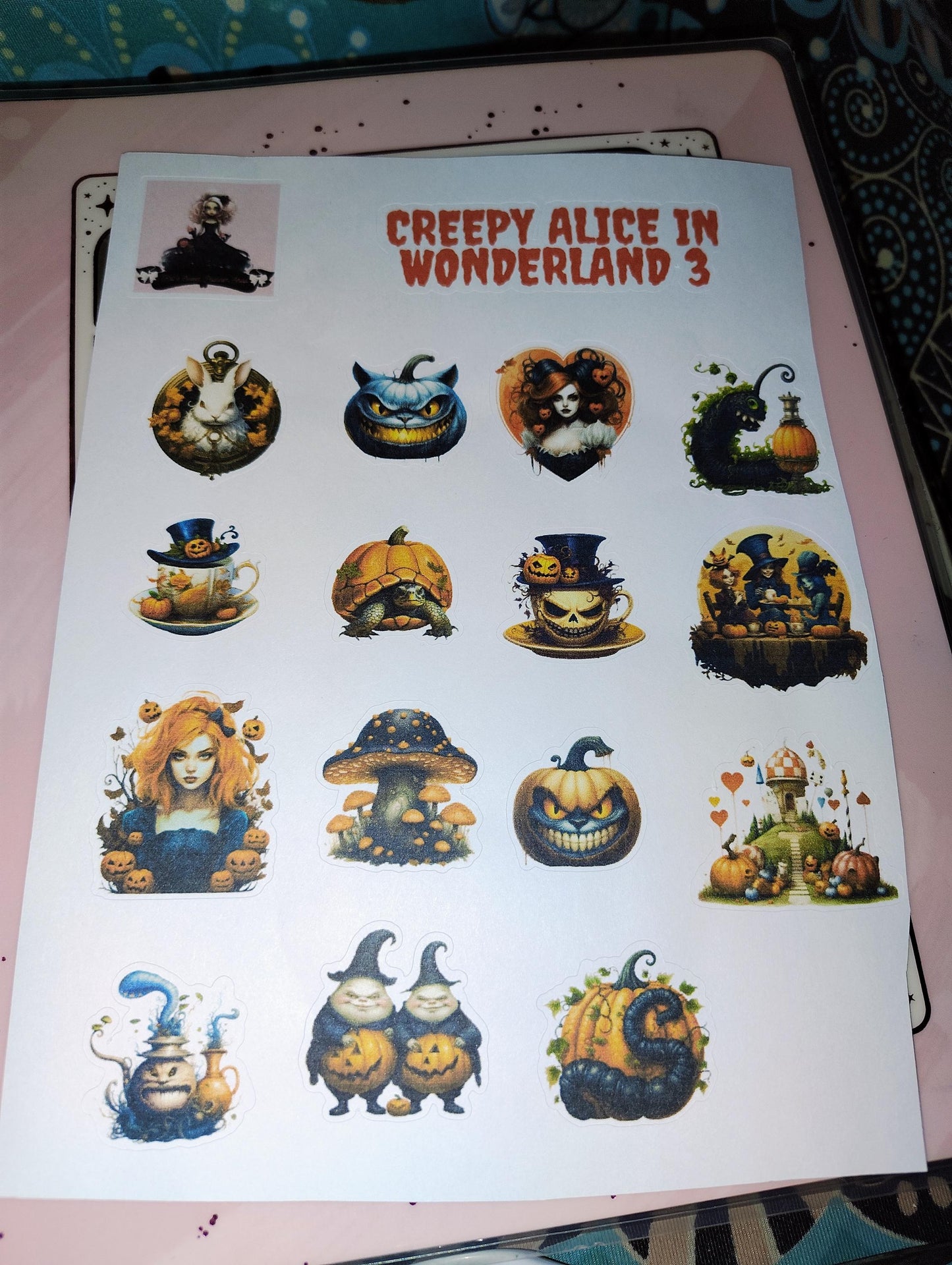 Creepy Alice In Wonderland Sticker Set