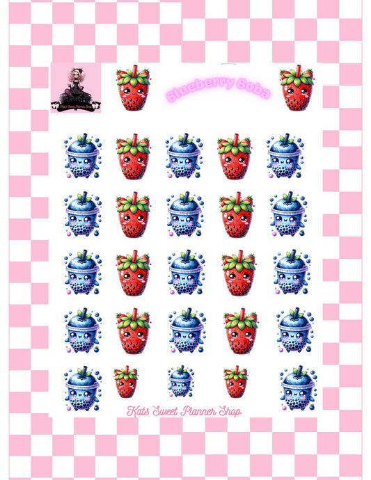Strawberry & Blueberry Boba