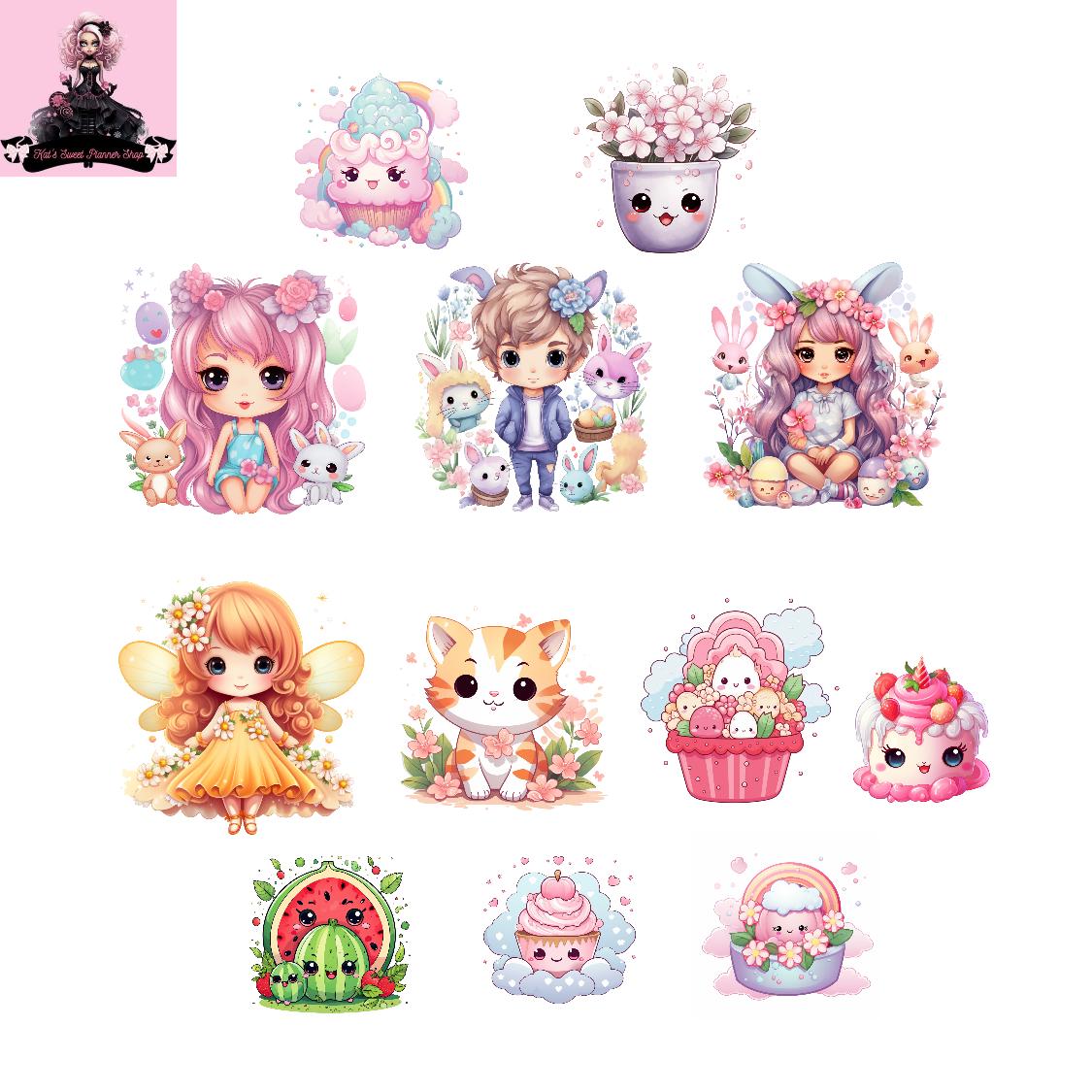 Kawaii Spring Sticker Sheet