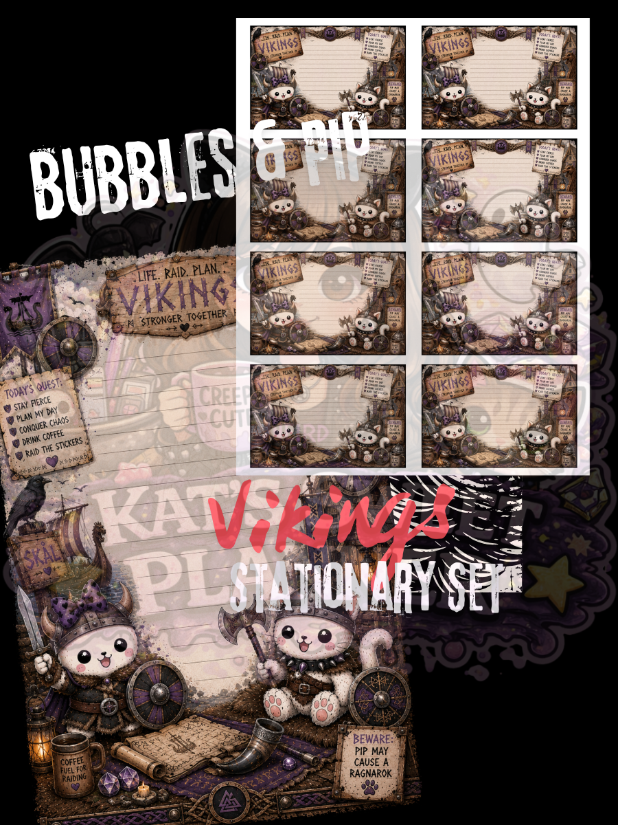 Bubbles & Pip: Vikings Stationary Set