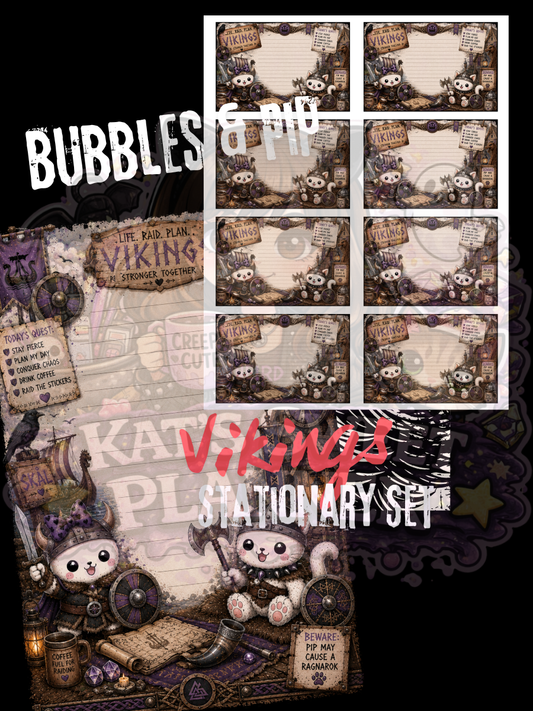 Bubbles & Pip: Vikings Stationary Set