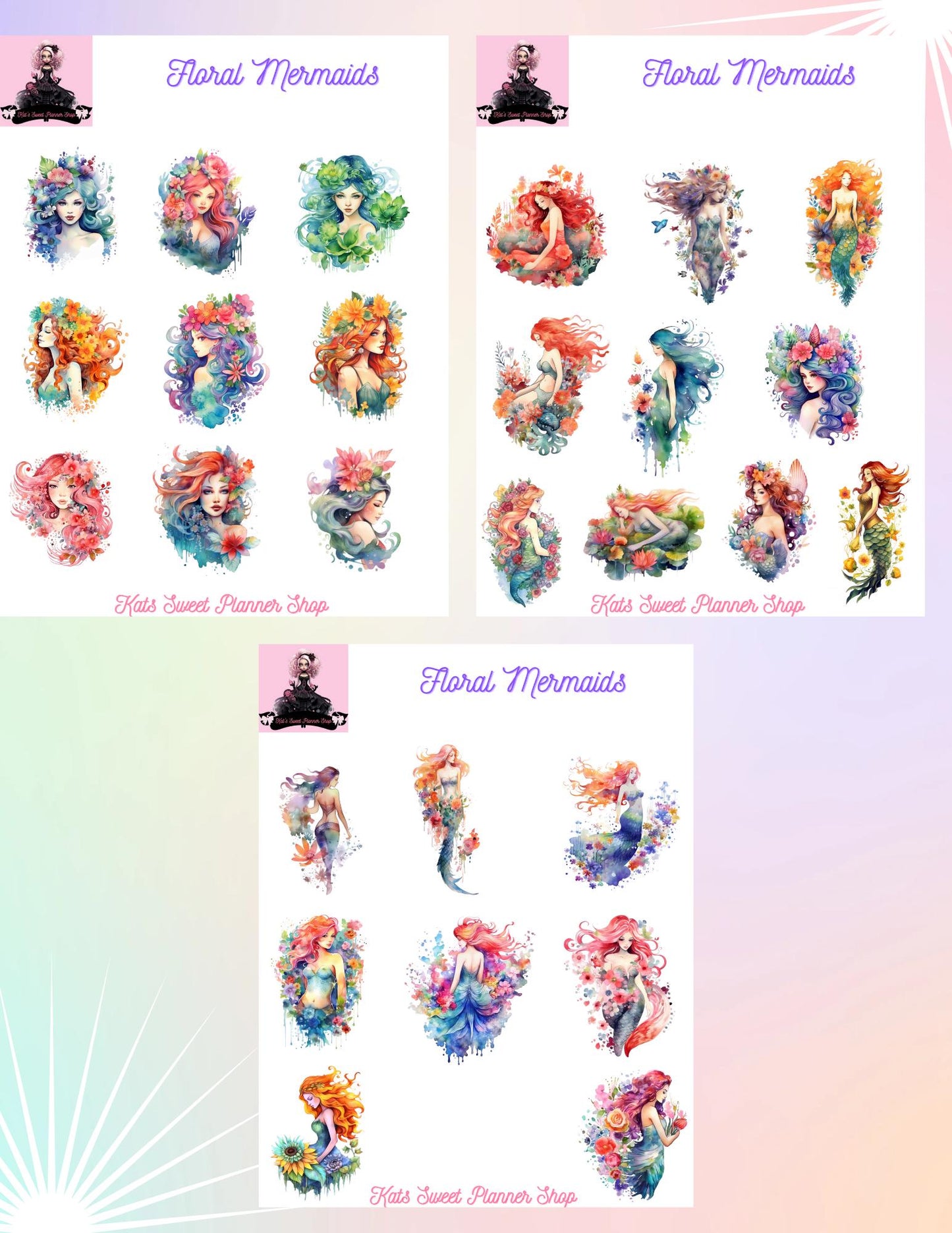 Floral Mermaids Large Journaling Set