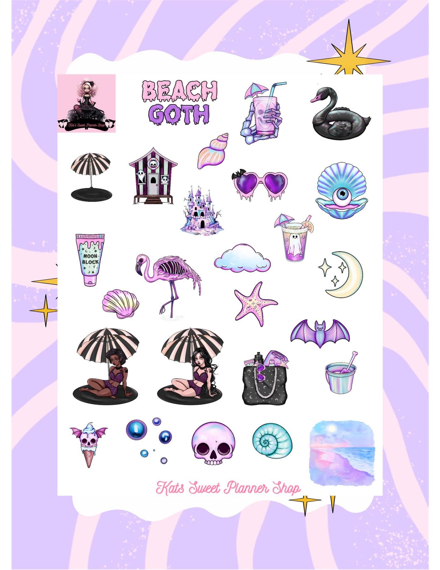 Beach Goth Sticker Sheet