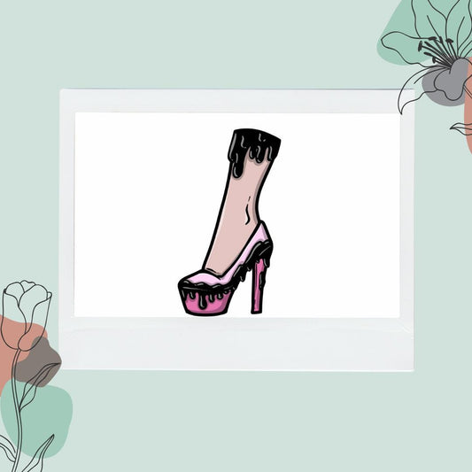 Cute & Psycho Heel Die Cut Sticker