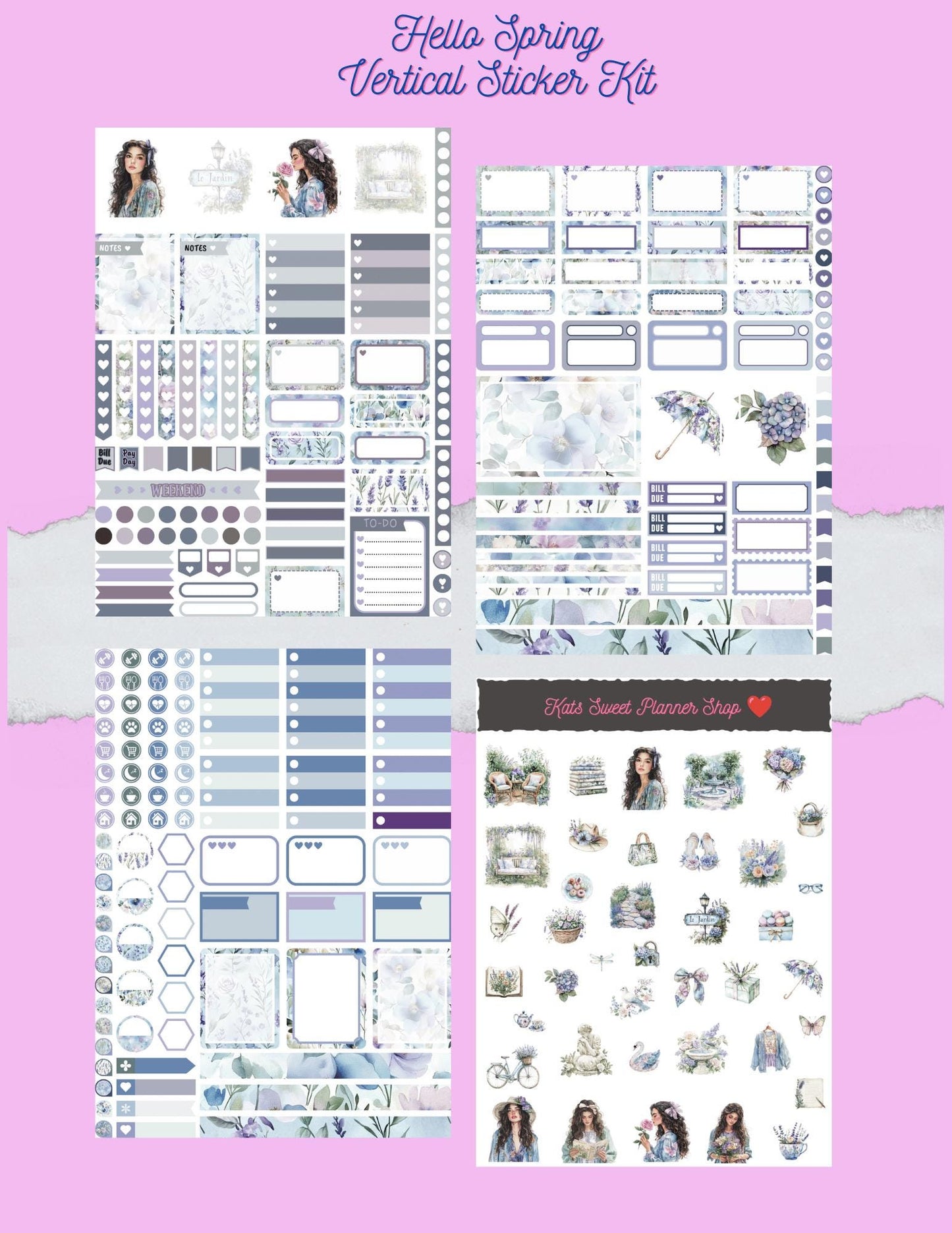 Hello Spring Vertical Sticker Kit