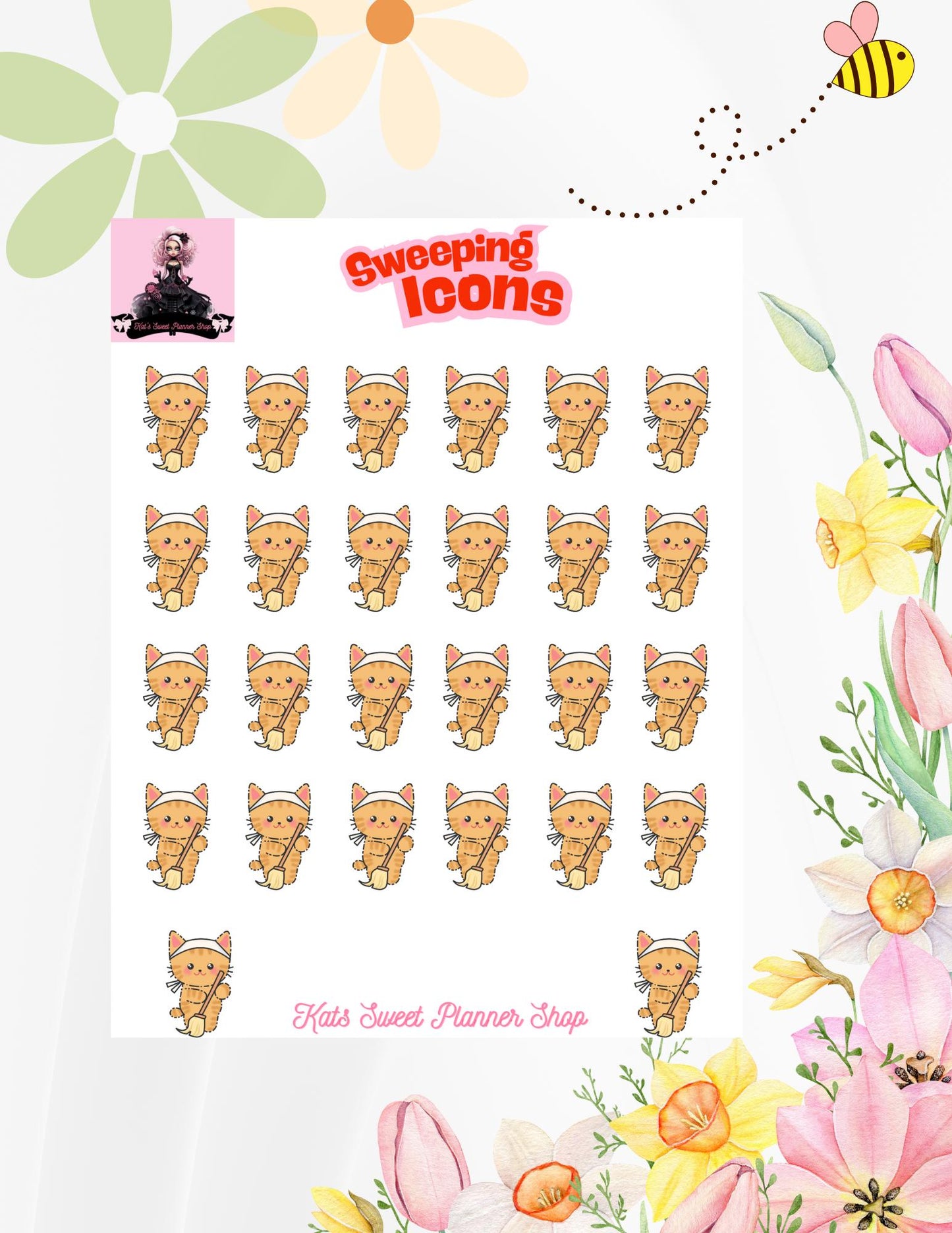 Sweeping Icon Sticker Sheet