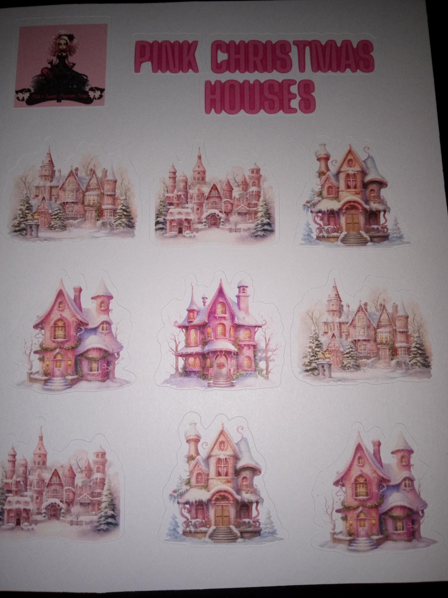 Pink Christmas Houses