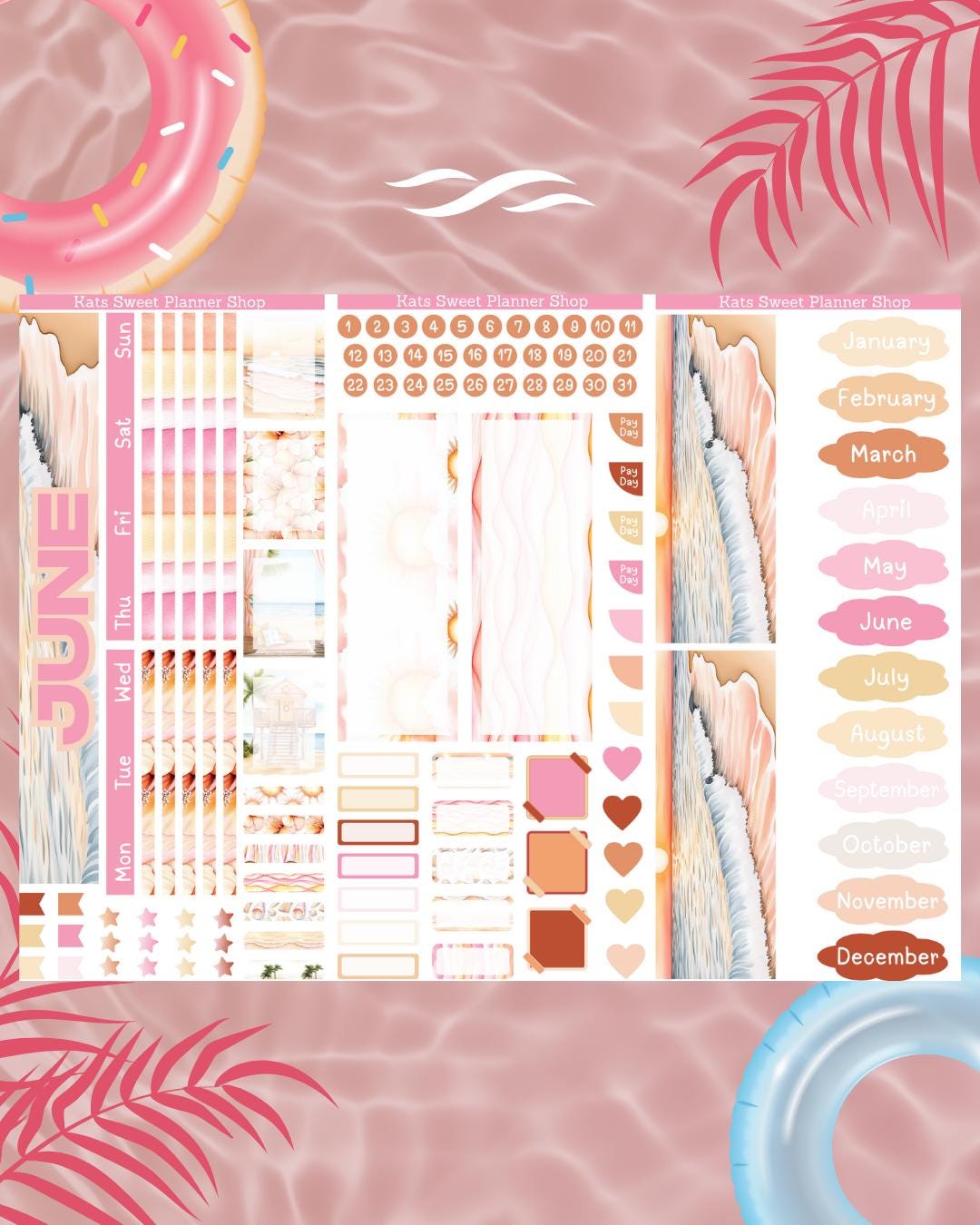 June Summer On The Beach Hobo Weeks Kit(Monthly)