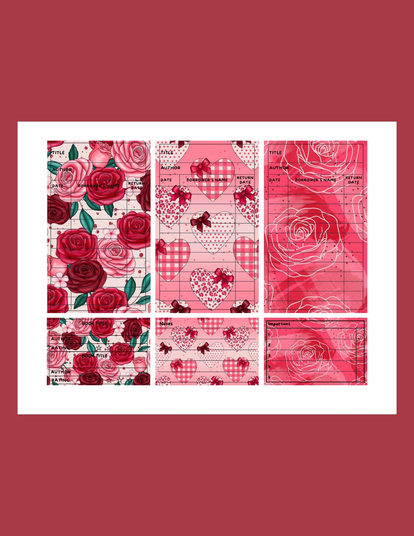 Valentine Library Cards