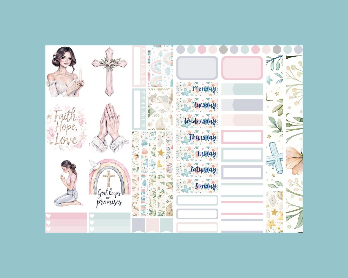 Faith, Love & Hope Mini Sticker Kit