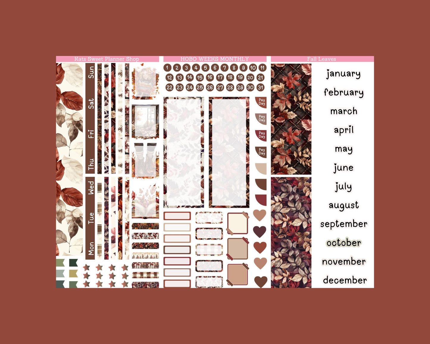July - December 2026 Hobo Weeks kit Monthly