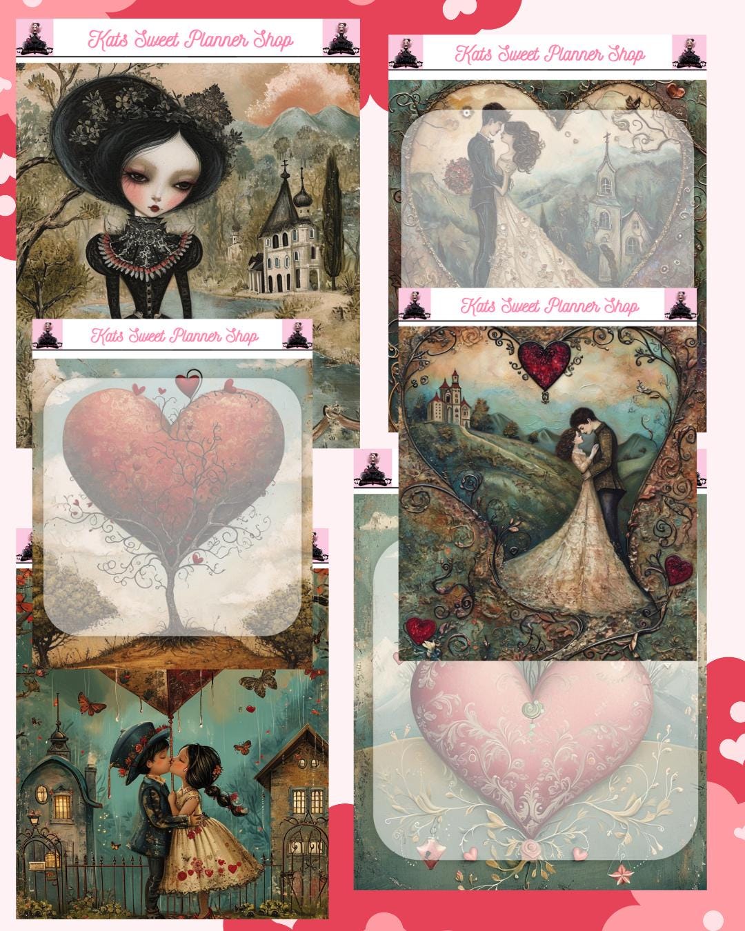 Vintage Valentine Tear Sheets