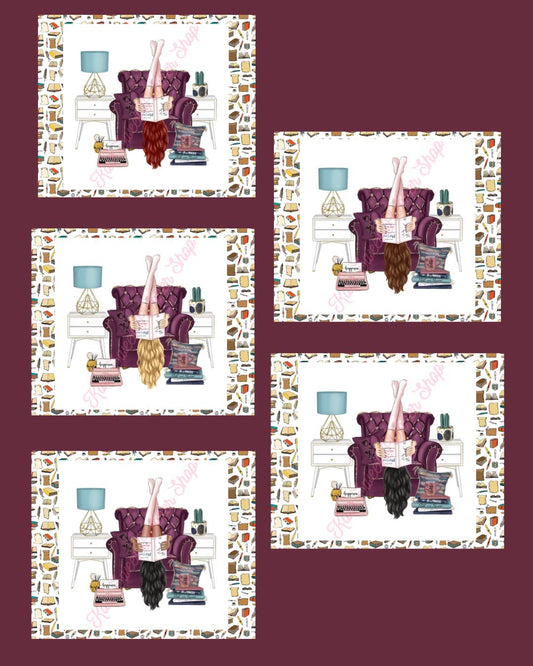 Girl Reading In Chair Die Cuts