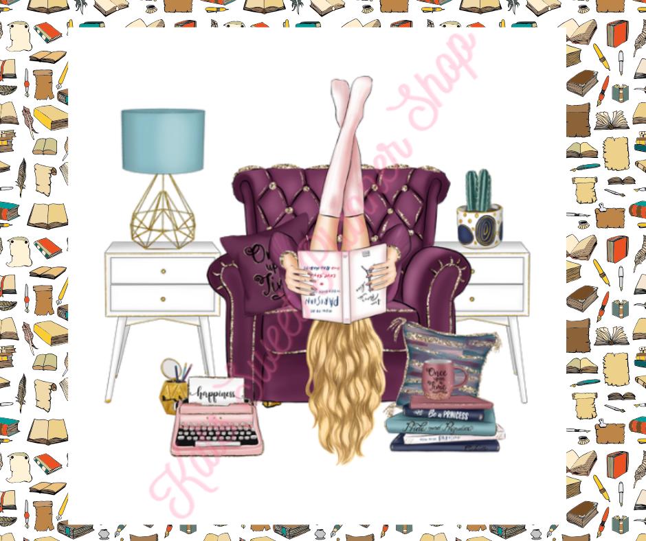 Girl Reading In Chair Die Cuts