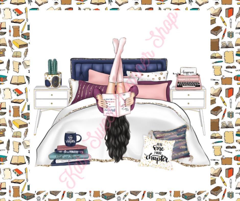 Girl Reading In Bed Die Cuts