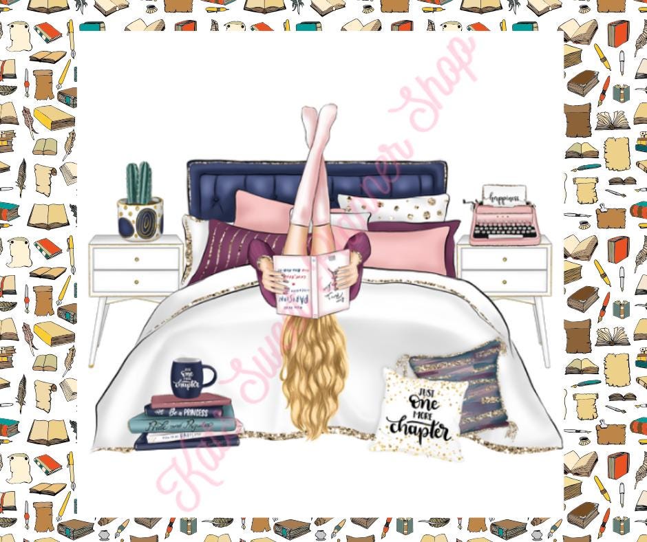 Girl Reading In Bed Die Cuts