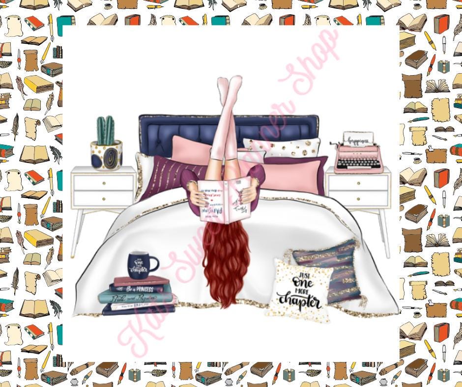 Girl Reading In Bed Die Cuts