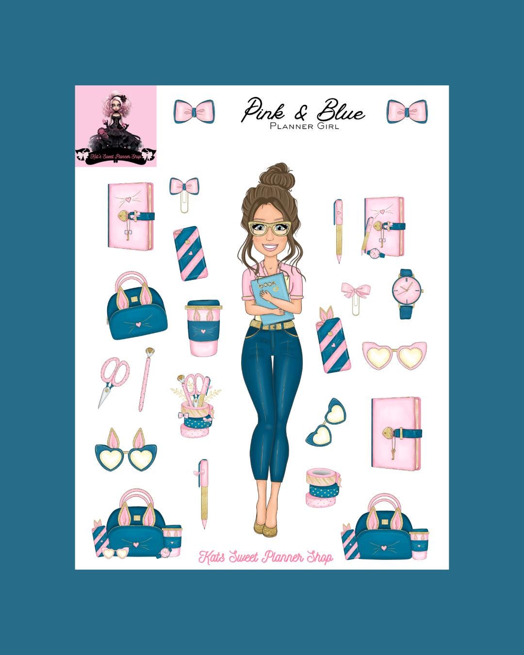 Pink & Blue Planner Girl
