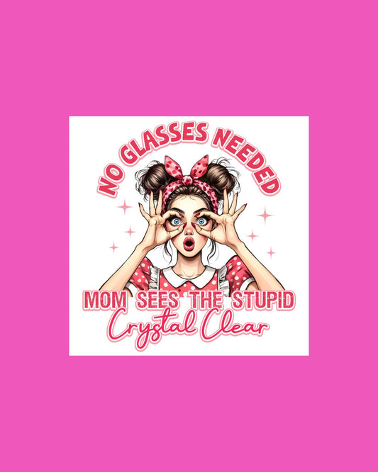 No Glasses Die Cut Sticker