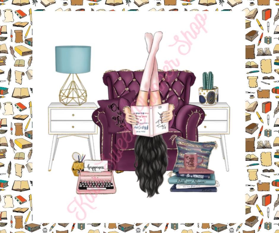 Girl Reading In Chair Die Cuts