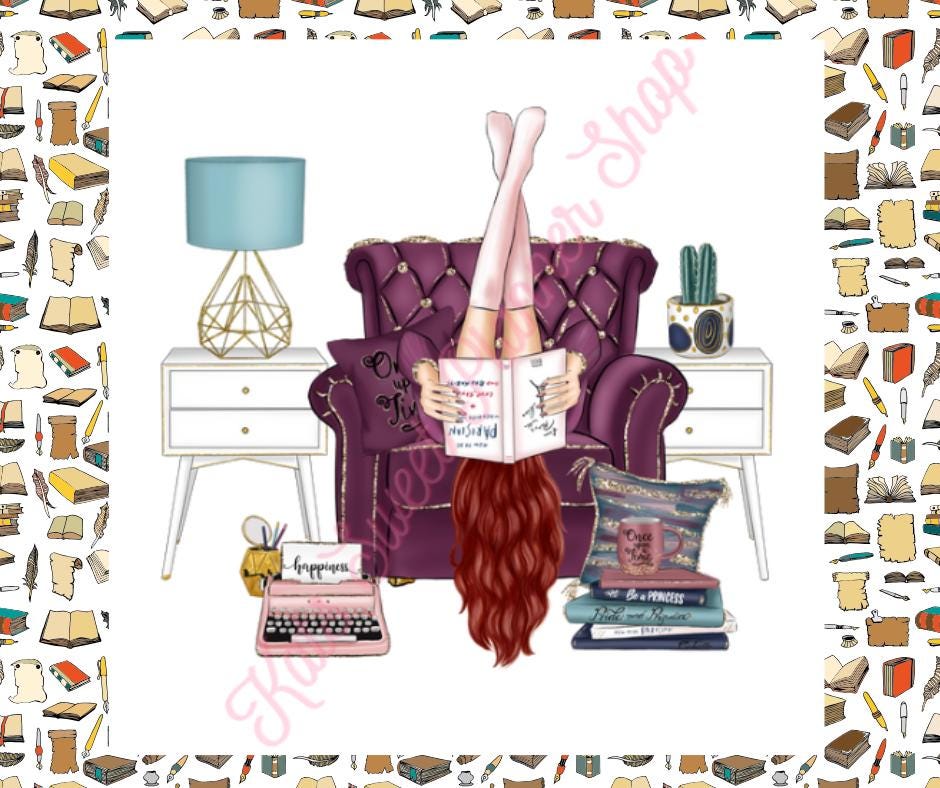 Girl Reading In Chair Die Cuts