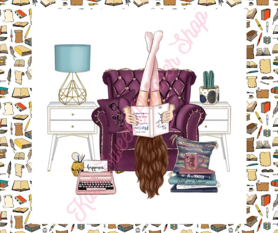 Girl Reading In Chair Die Cuts