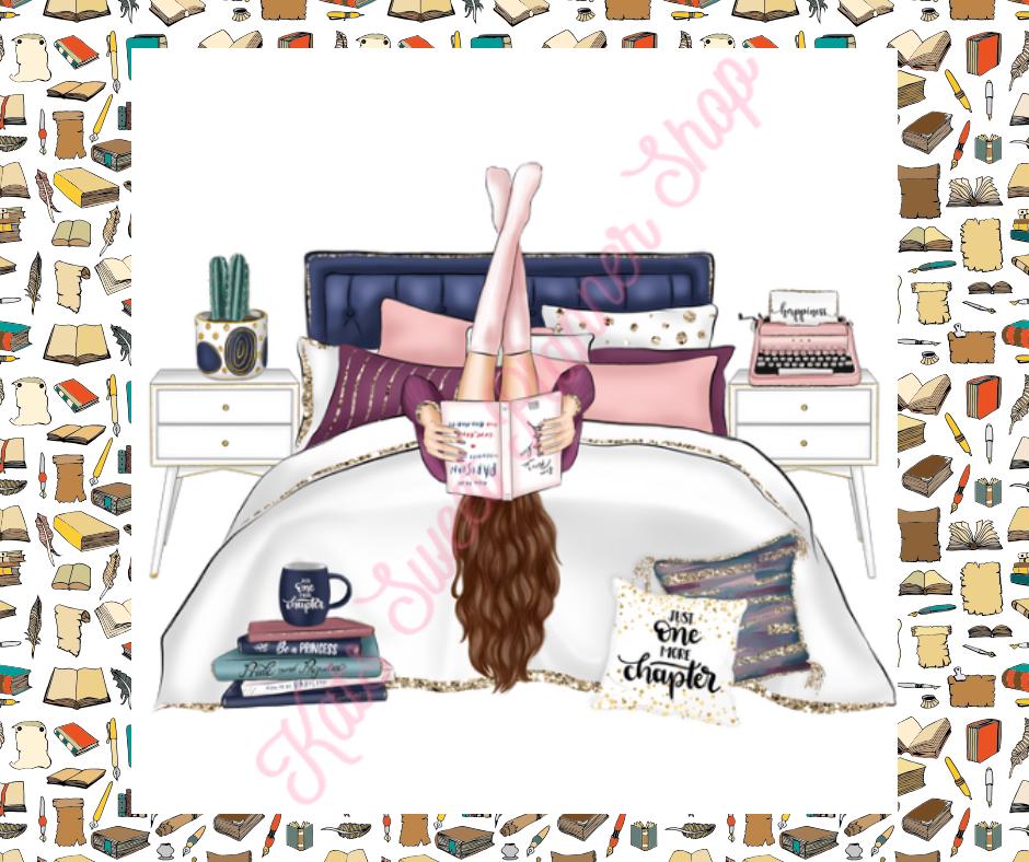 Girl Reading In Bed Die Cuts