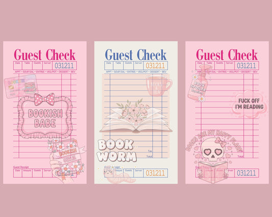 Bookish Guest Checks
