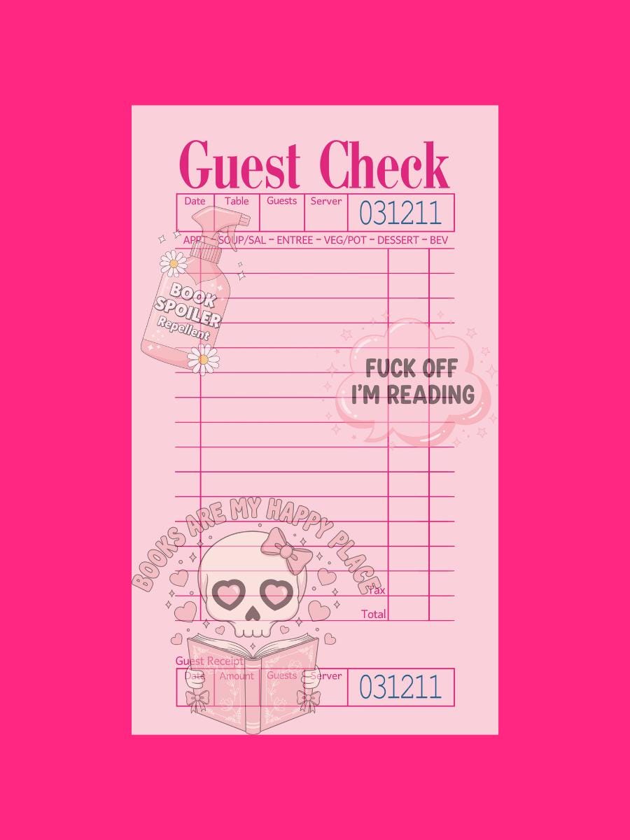 Bookish Guest Checks