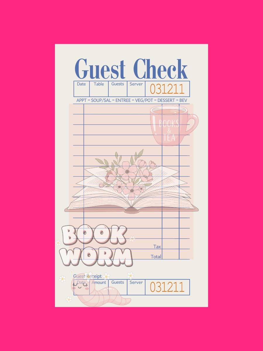Bookish Guest Checks