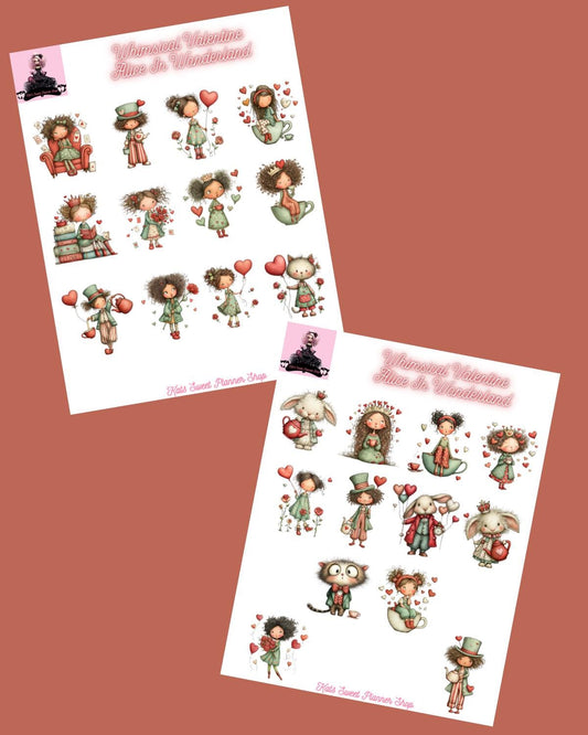 Whimsical Valentine Alice In wonderland Set