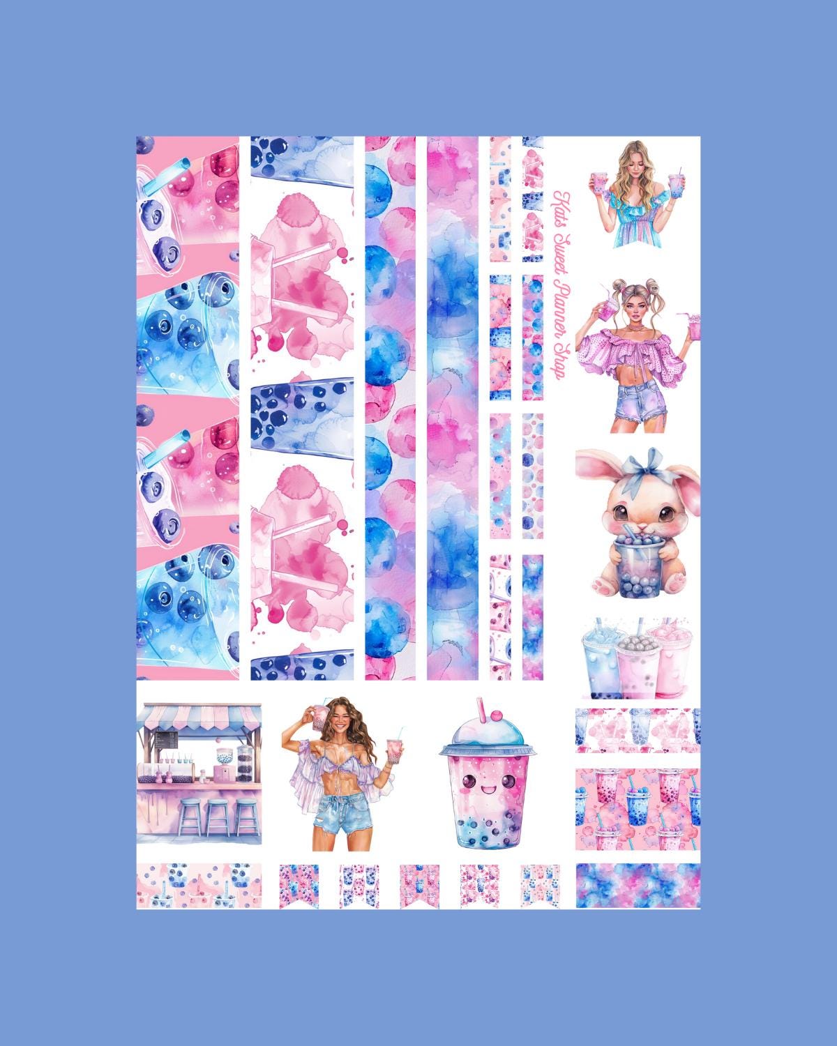 Boba Girls Sticker & Washi Sheet