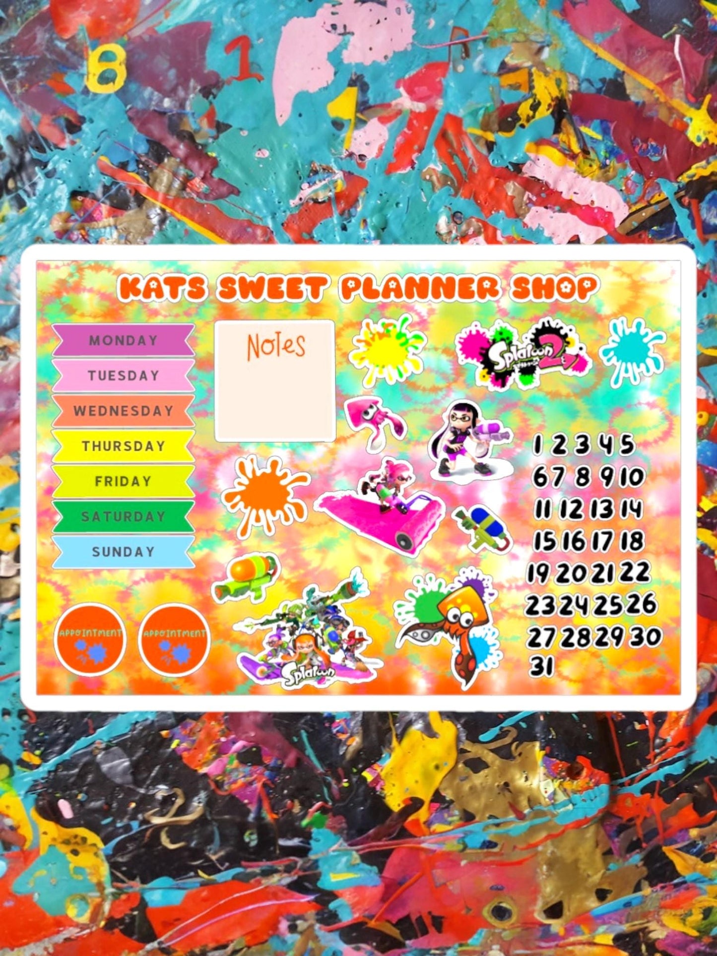 Splat Big Sticker Sheet