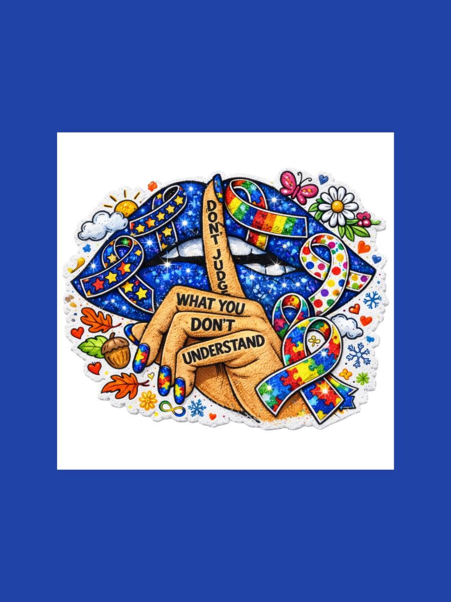 Autism Lips Die Cut Sticker