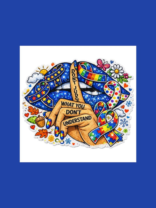 Autism Lips Die Cut Sticker