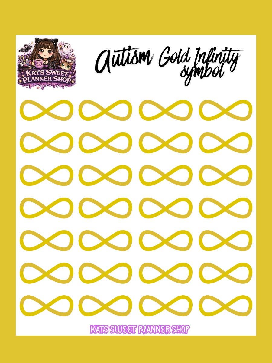 Autism Gold Infinity Symbol
