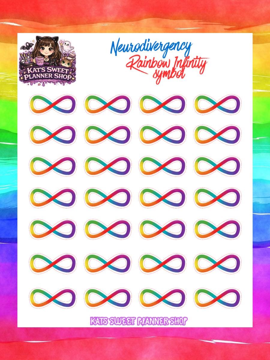 Neurodivergency Rainbow Infinity Symbol
