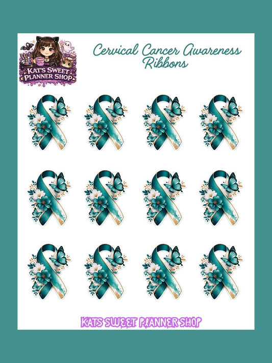 Cervical Cancer Awareness Ribbons