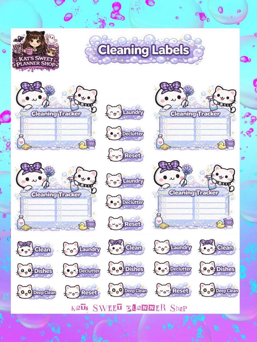 Bubbles & Pip - Cleaning Labels