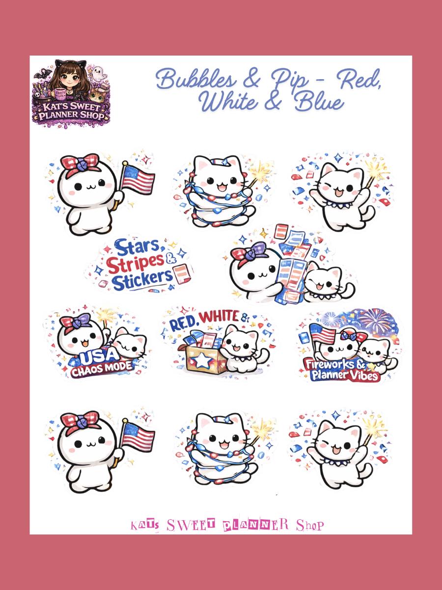 Bubbles & Pip - Red, White n Blue