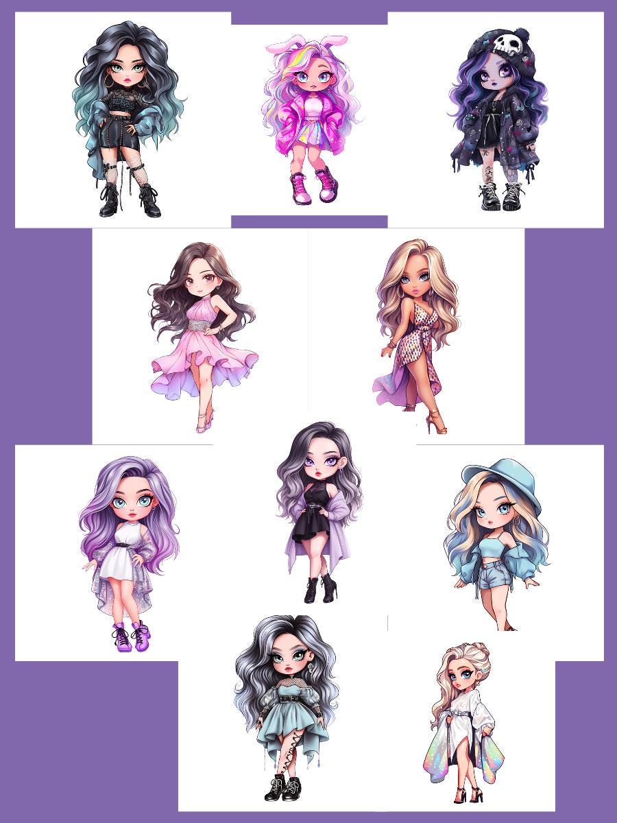Chibi Girls Die Cuts
