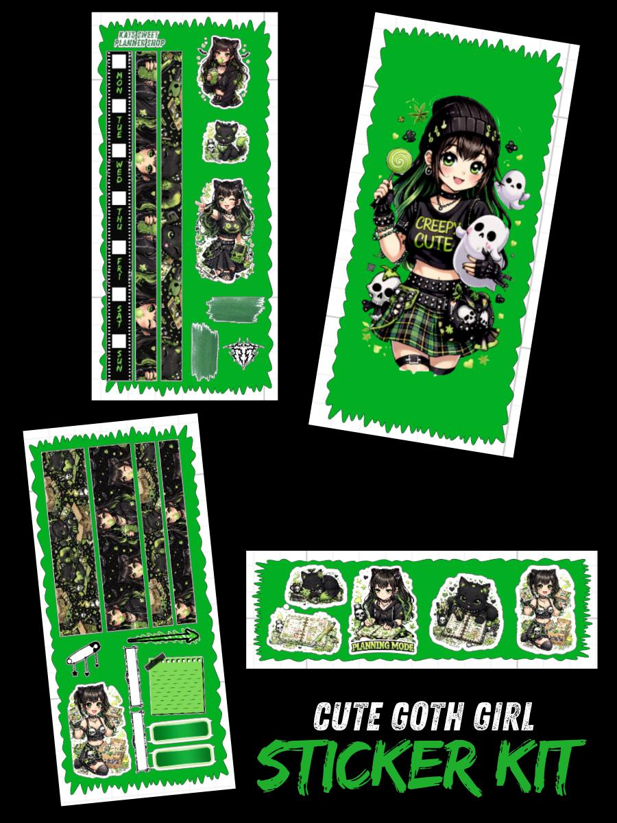 Cute Goth Girl Sticker Kit