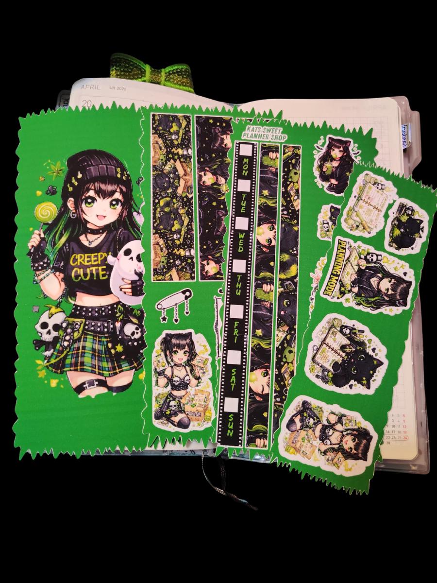 Cute Goth Girl Sticker Kit