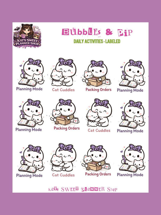 Bubbles & Pip - Daily Activities- Labeled