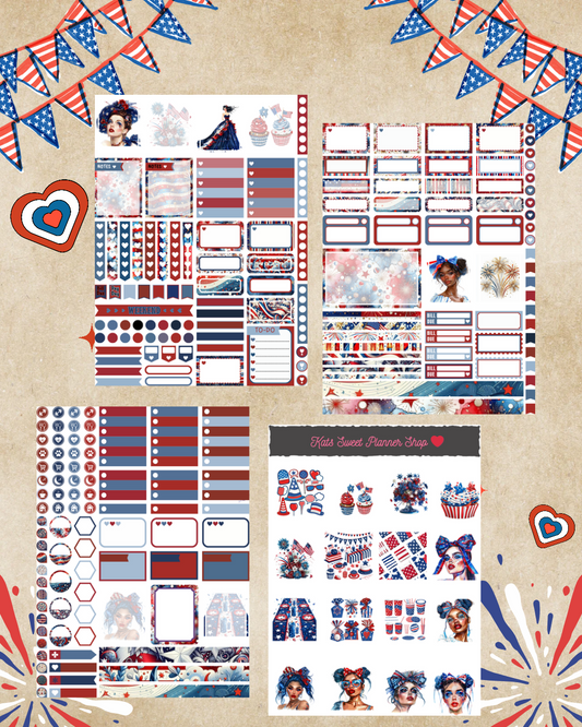 Memorial Day/4th of July Vertical Sticker Kit