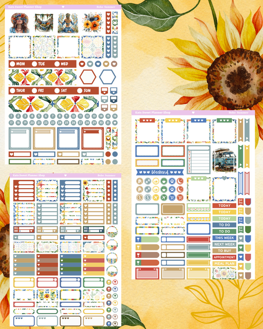 Boho Summer Hobo Cousin Sticker Kit