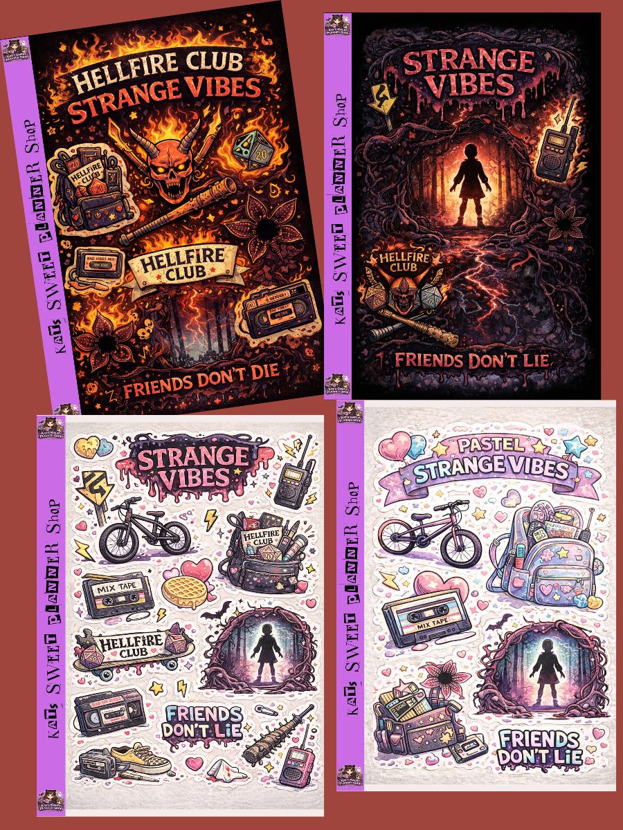 Strange Full Page Sticker Sheets