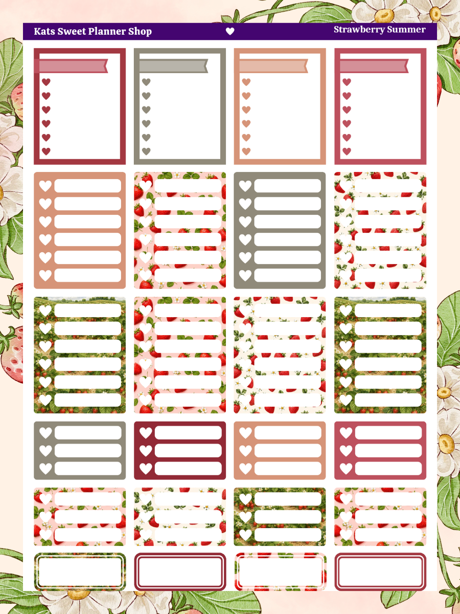 Strawberry Summer EC Sticker Kit